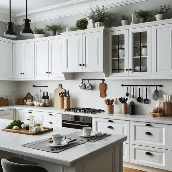 Canvas of Creativity White Kitchen Cabinets with Black Hardware