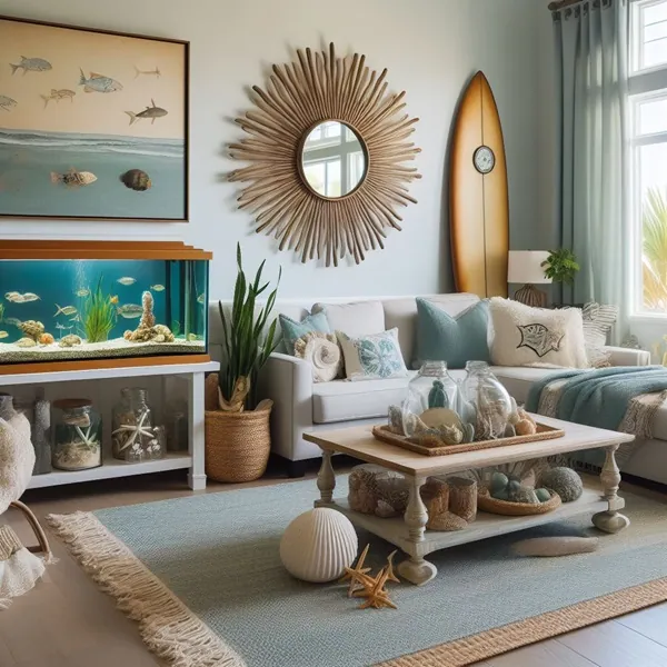 Beach themed living room on a budget Bring in Nature